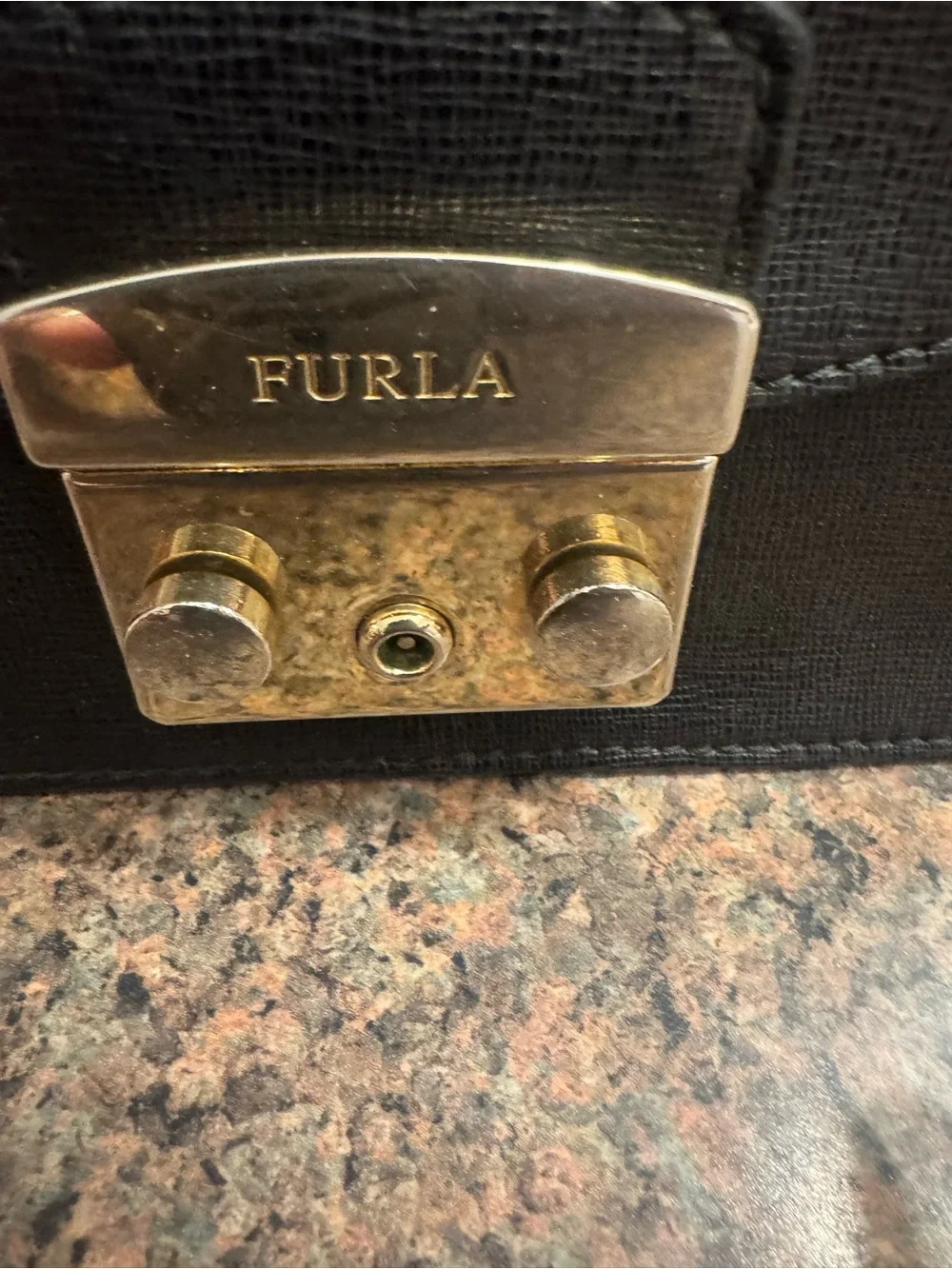 Furla metropolis Black Saffiano Crossbody EUC